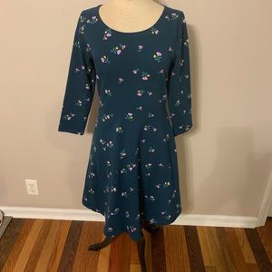 Old navy teal floral dress medium